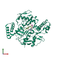 PDB entry 7tse coloured by chain, front view.