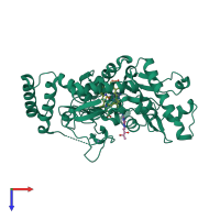 PDB entry 7tse coloured by chain, top view.