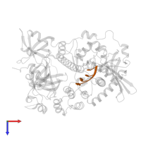 RNA (5'-R(P*GP*GP*UP*U)-3') in PDB entry 7tuv, assembly 1, top view.