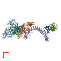 PDB entry 7tw6 coloured by chain, top view.
