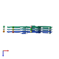 PDB entry 7u16 coloured by chain, top view.