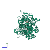 PDB entry 7u1c coloured by chain, side view.