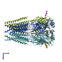 PDB entry 7u2m coloured by chain, top view.