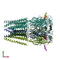 PDB entry 7u2o coloured by chain, front view.