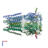 PDB entry 7u2o coloured by chain, top view.