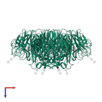 Neuraminidase in PDB entry 7u4g, assembly 1, top view.