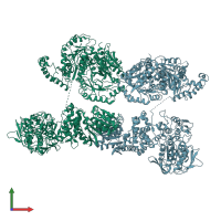 PDB entry 7u5s coloured by chain, front view.
