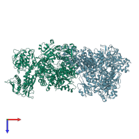 PDB entry 7u5s coloured by chain, top view.