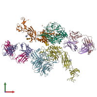 PDB entry 7u60 coloured by chain, front view.