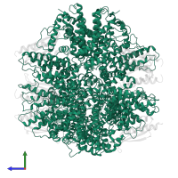 Deoxyguanosinetriphosphate triphosphohydrolase in PDB entry 7u65, assembly 1, side view.