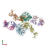 PDB entry 7udg coloured by chain, front view.