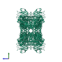 Glycoside hydrolase family 38 central domain-containing protein in PDB entry 7ufs, assembly 1, side view.