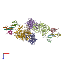 PDB entry 7uil coloured by chain, top view.