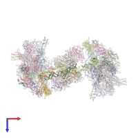 PDB entry 7uio coloured by chain, top view.