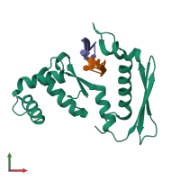 PDB entry 7ujl coloured by chain, front view.