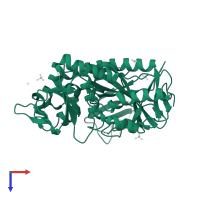 Putative acid--amine ligase YgiC in PDB entry 7uk8, assembly 1, top view.