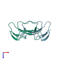 PDB entry 7ulr coloured by chain, top view.