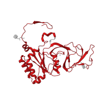 The deposited structure of PDB entry 7umt contains 18 copies of Pfam domain PF00434 (Glycoprotein VP7) in Outer capsid glycoprotein VP7. Showing 1 copy in chain FA [auth k].