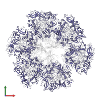 Outer capsid glycoprotein VP7 in PDB entry 7umt, assembly 1, front view.