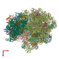 PDB entry 7unv coloured by chain, top view.