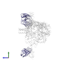 Fab 1H1 light chain in PDB entry 7upb, assembly 1, side view.