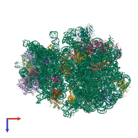 PDB entry 7uph coloured by chain, top view.