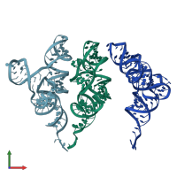 PDB entry 7ur5 coloured by chain, front view.