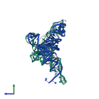 PDB entry 7ur5 coloured by chain, side view.