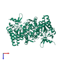 Nitric oxide synthase 1 in PDB entry 7us7, assembly 1, top view.