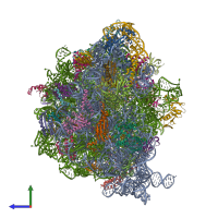 PDB entry 7uvy coloured by chain, side view.
