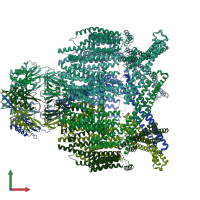 PDB entry 7uw5 coloured by chain, front view.