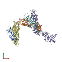 PDB entry 7uwn coloured by chain, front view.