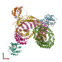 PDB entry 7ux3 coloured by chain, front view.