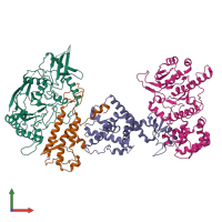 PDB entry 7uy8 coloured by chain, front view.