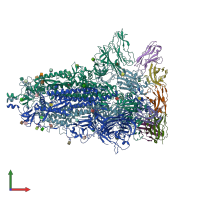 PDB entry 7uz6 coloured by chain, front view.