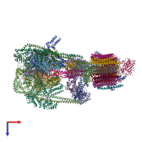 PDB entry 7uzf coloured by chain, top view.