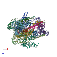 PDB entry 7uzj coloured by chain, top view.