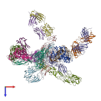 PDB entry 7v0n coloured by chain, top view.