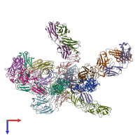 PDB entry 7v0p coloured by chain, top view.