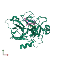 PDB entry 7v16 coloured by chain, front view.