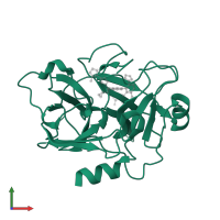 Coagulation factor XIa light chain in PDB entry 7v16, assembly 1, front view.