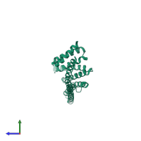 PDB entry 7v1k coloured by chain, side view.