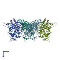 PDB entry 7v1y coloured by chain, top view.