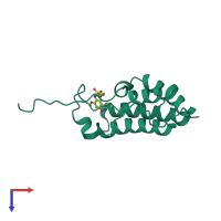 PDB entry 7v2j coloured by chain, top view.