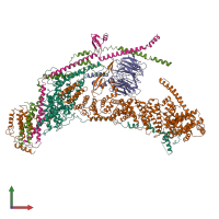 PDB entry 7v2w coloured by chain, front view.