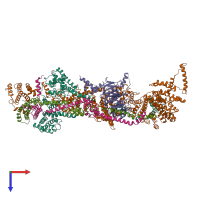 PDB entry 7v2w coloured by chain, top view.