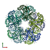 PDB entry 7v4h coloured by chain, front view.