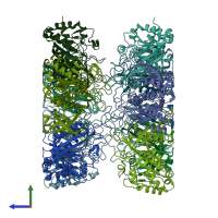 PDB entry 7v4h coloured by chain, side view.