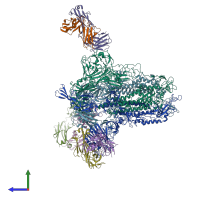 PDB entry 7v5k coloured by chain, side view.