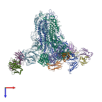 PDB entry 7v5k coloured by chain, top view.